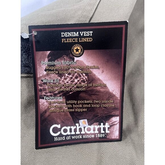Carhartt Denim Fleece Lined Vest V19 Size 2X NWT - Picture 5 of 6
